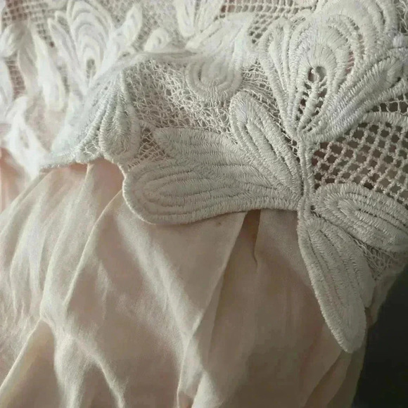 NWT See By  Chloé Layered Guipure Lace Cotton Mini Dress Pastel Blush Pink 6 - Picture 11 of 12